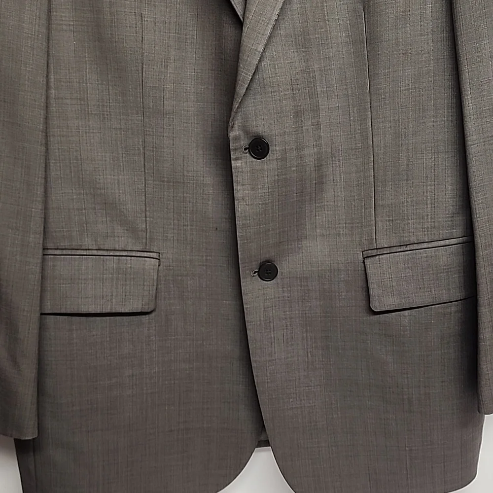 Oscar de la Renta Vintage Men's 100% Wool Suit in Grayish Taupe Sz 44L W38 WOW!